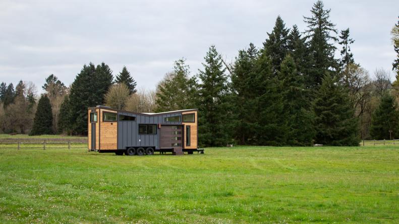 Modern Tiny House With Custom Windows And Metal And Wood Siding