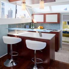 Yacht Kitchen With Eating Bar