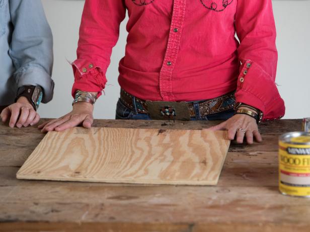 1. Start with a cut sheet of plywood to desired size for tabletop