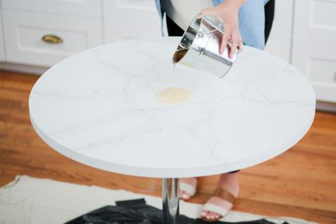 Faux Marble Chalk Painted Table Top Tutorial – Hallstrom Home