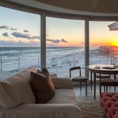 Living Room and Balcony With Sunset View