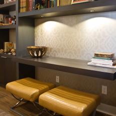 Neutral Home Office With Countertop Desk