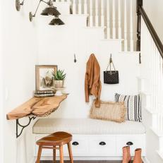 Small Foyer With Built-In Bench
