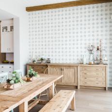 Dining Area Anchored By Farmhouse-Style Table