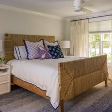 Guest Room With Cool, Coastal Bed Frame