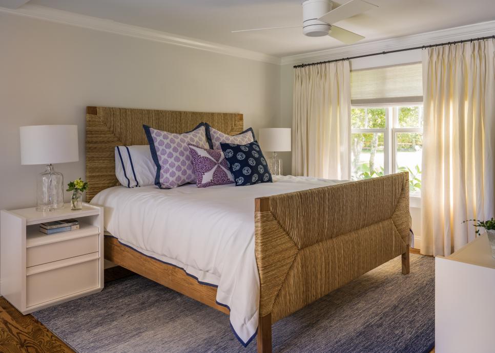 Guest Room With Cool Coastal Bed Frame, Coastal Bed Frame