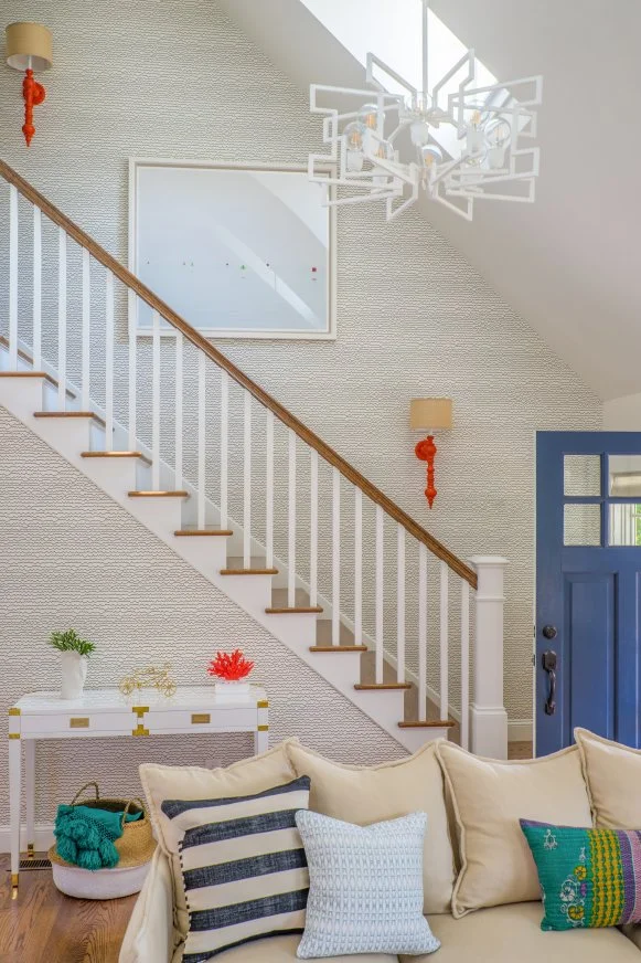 coastal single family home with skylights