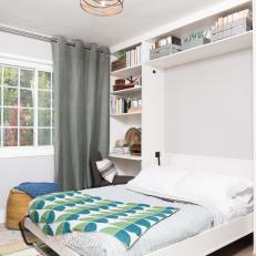 Contemporary White Guest Bedroom with a White Murphy Bed