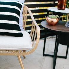 Eclectic Neutral Patio with Brown End Table 