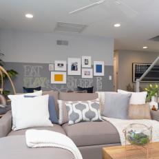 Contemporary Neutral Living Room with Gray Sectional 