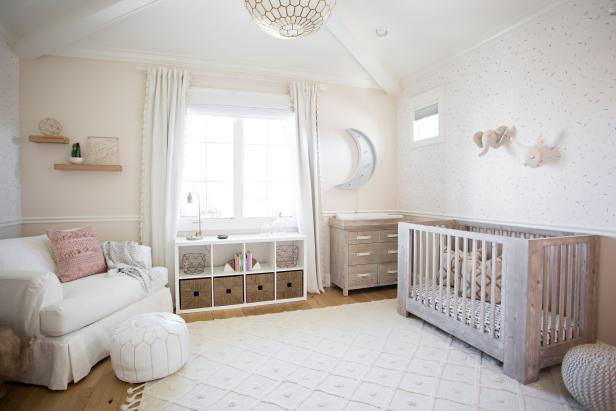 White Rug Softens Neutral S Nursery Hgtv