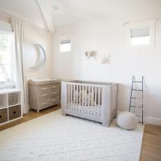 Roman Shades, Curtains Line Neutral Girl's Nursery