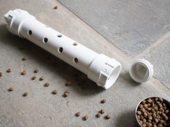 Make a DIY feeder tube for dogs from PVC pipe.
