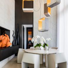 Modern Dining Room With Square Pendants