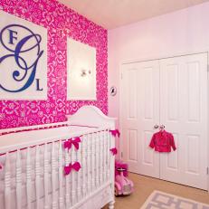 Closet With Double Doors Keeps Glam Girl's Nursery Organized