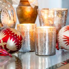 Traditional Christmas Holiday Decorating With Red And Metallic Accents