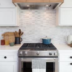 Contemporary White Kitchen with Neutral Range Hood