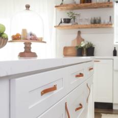 Modern White Kitchen with White Cabinets and Drawers 