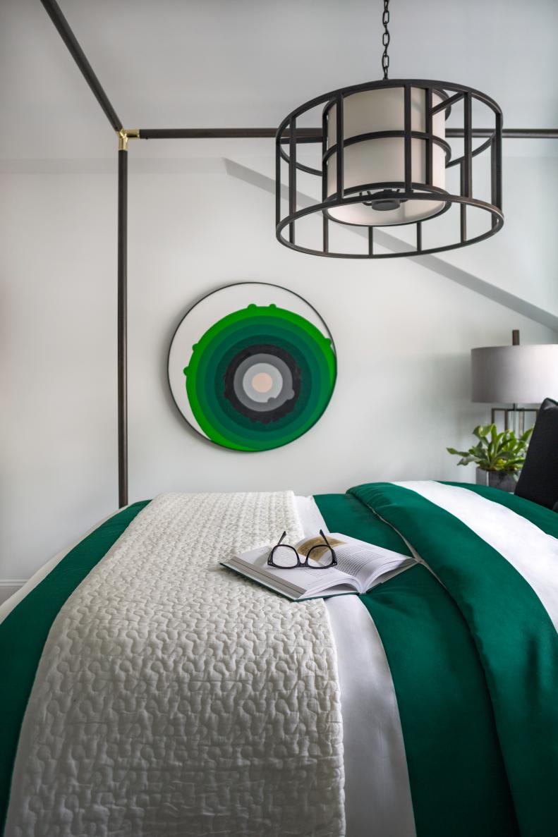 Green and White Guest Bedroom