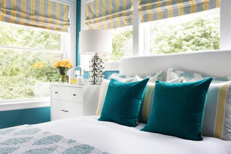 Blue and Yellow Master Bedroom