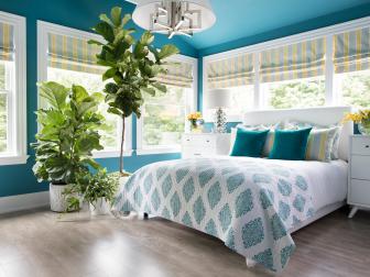 Blue Master Bedroom and Plants