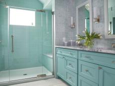 Blue Double Vanity Bathroom