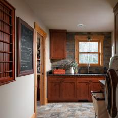 Rustic Laundry Room With Chalkboard