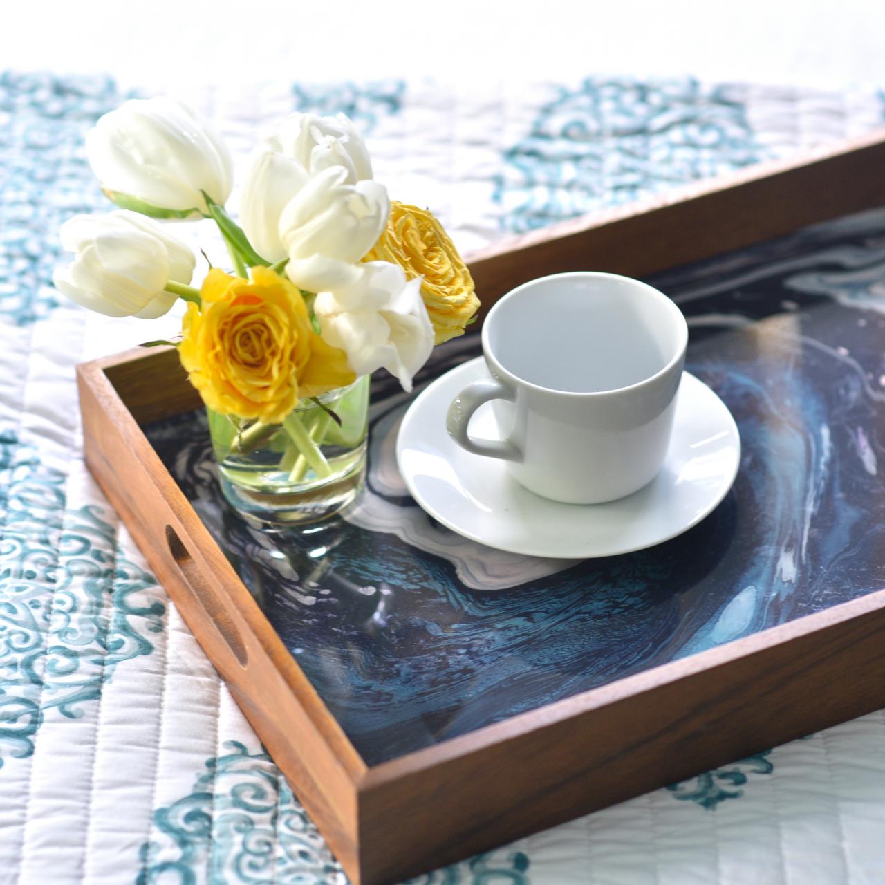 How to Make a Beautiful Paint-Poured Accent Tray, HGTV Urban Oasis  Giveaway 2018