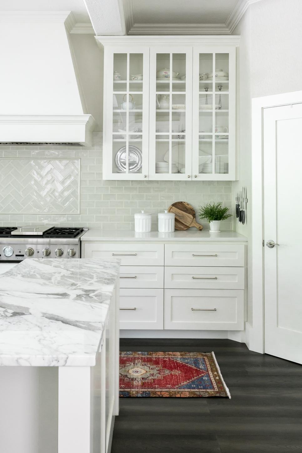 White Kitchen With Glass Cabinets | HGTV