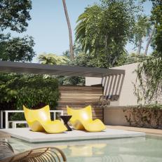 Modern Backyard Boasts Private Swimming Pool, Pergola