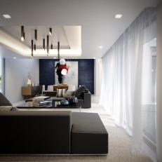 Modern Sitting Room With Recessed Lighting