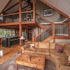 Rustic Living Area With Loft