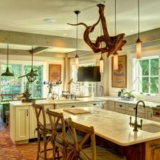 Country Open Plan Kitchen With Driftwood