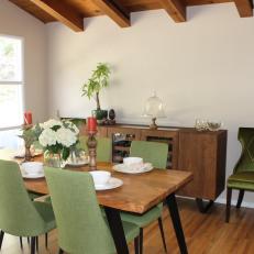 Dining Room With Midcentury Modern Dining Table And Chairs