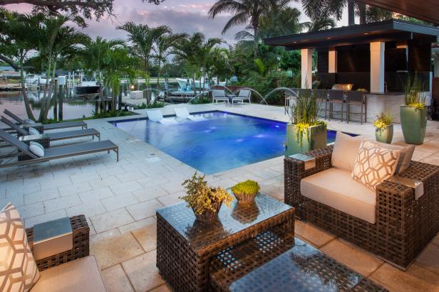 inground pool with lanai