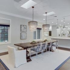 White Dining Room and Open Plan Kitchen