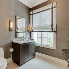 Neutral Bathroom With White Orchid