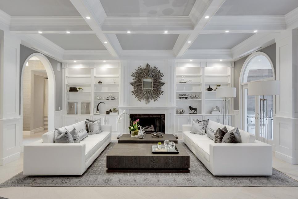 White Art Deco Living Room