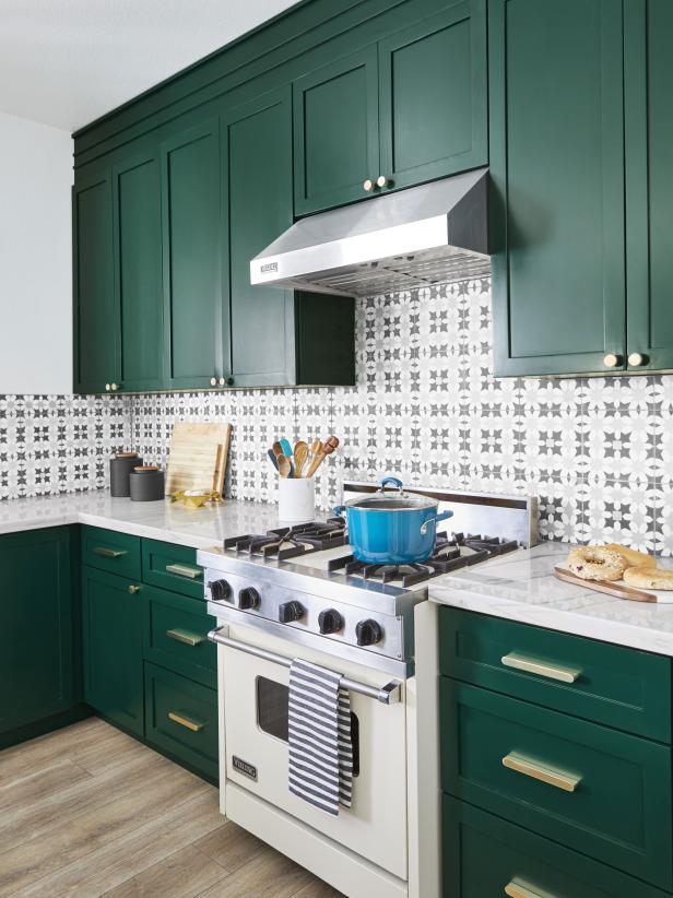 HGTV Magazine features the stove area of the Nevada kitchen renovation