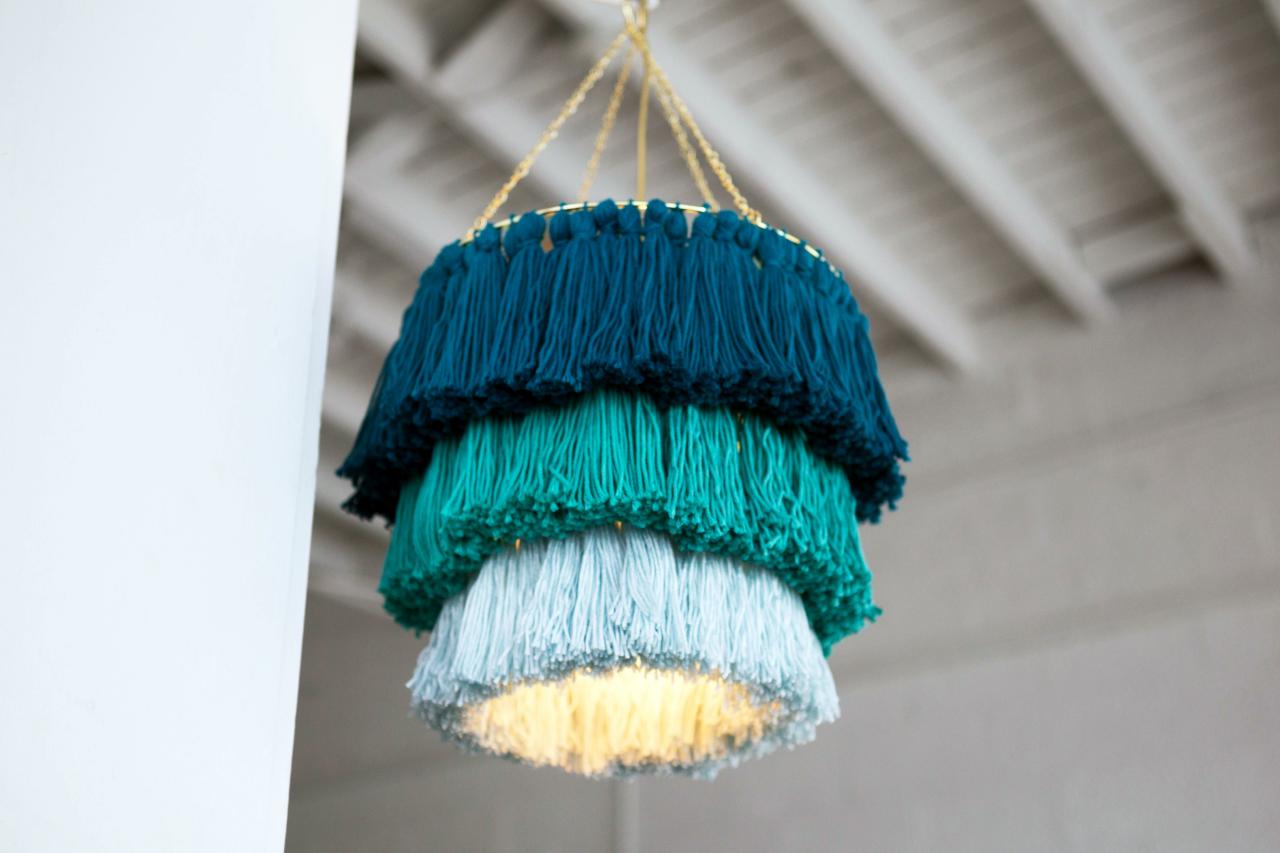 Craft A Trendy Tassel Chandelier, How To Make A Tassel Lampshade
