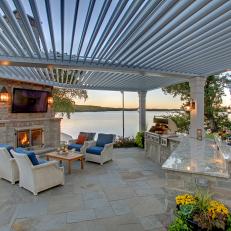 Covered Patio With Outdoor Kitchen