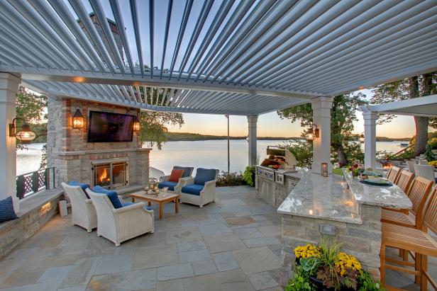 Covered Patio With Outdoor Kitchen | HGTV