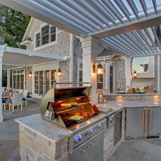 Outdoor Kitchen With Open Grill