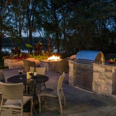 Outdoor Kitchen and Lake View