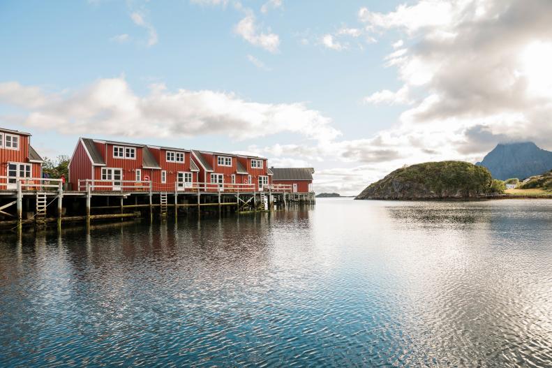 Red Waterfront Cottages With Beautiful Views