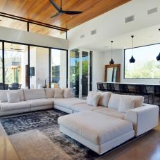 Modern Living Room With White Sectional