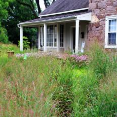 Colonial Farmhouse Porch and Garden