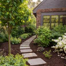 Step Stone Path Through Garden