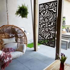 Hanging Chair and Metal Screen