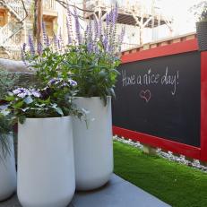 Small Patio With Chalkboard